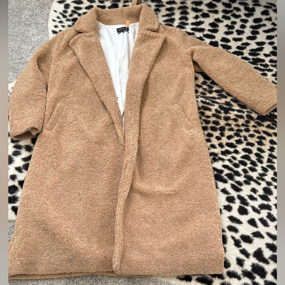 Something Navy Tan Teddy Jacket - image 1